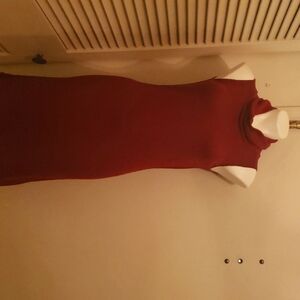 Turtle neck  Maroon dress